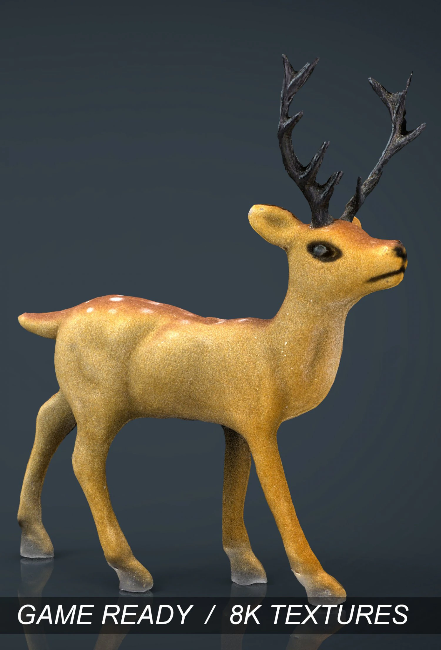christmas deer 3D Model .c4d .max .obj .3ds .fbx .stl .blend 