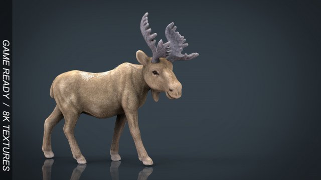 christmas elk Modello 3D .c4d .max .obj .3ds .fbx .stl .blend 