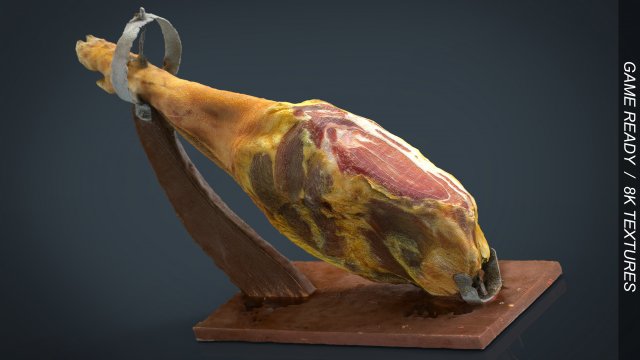 serrano ham with holder 3D Model .c4d .max .obj .3ds .fbx .stl .blend 