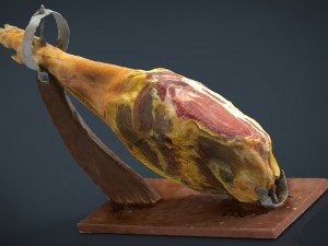 serrano ham with holder 3D Model