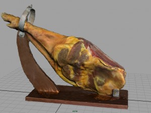 serrano ham with holder 3D Model