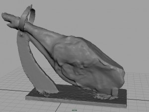 serrano ham with holder 3D Model