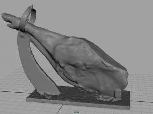 serrano ham with holder 3D Model