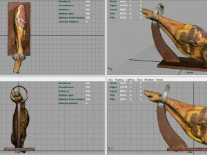 serrano ham with holder 3D Model