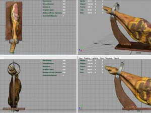 serrano ham with holder 3D Model