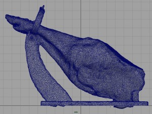 serrano ham with holder 3D Model