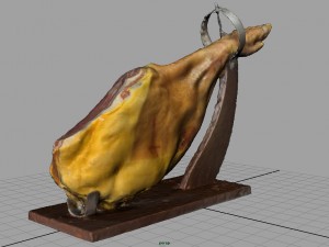 serrano ham with holder 3D Model