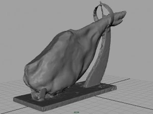 serrano ham with holder 3D Model