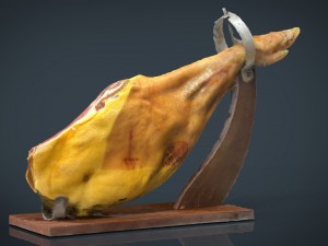 serrano ham with holder 3D Model