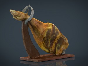 serrano ham with holder 3D Model
