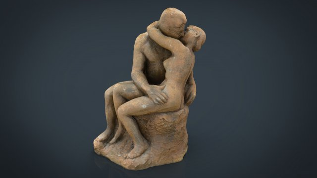 the kiss rodin sculpture 3Dモデル .c4d .max .obj .3ds .fbx .stl .blend 