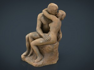 the kiss rodin sculpture 3D Model