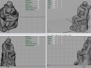 the kiss rodin sculpture 3Dモデル