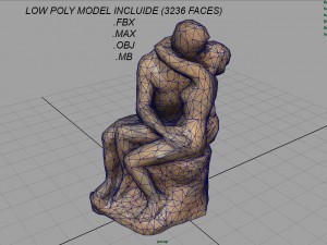 the kiss rodin sculpture 3Dモデル