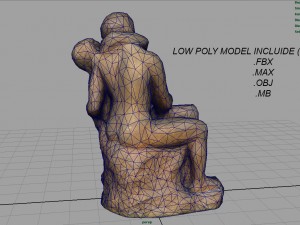 the kiss rodin sculpture 3Dモデル
