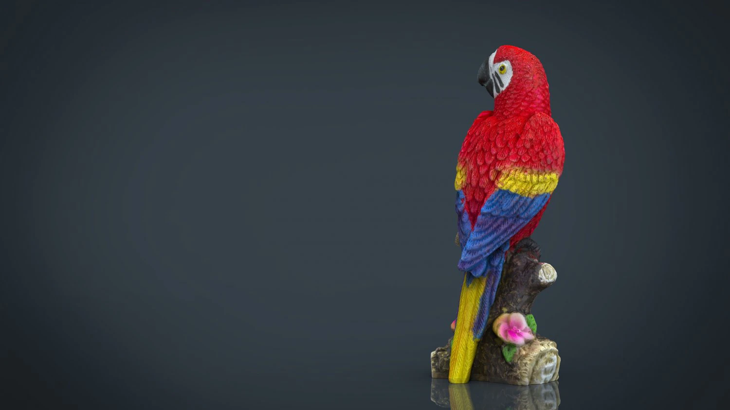 red parrot 3D Model .c4d .max .obj .3ds .fbx .stl .blend 
