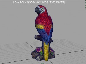 red parrot Modelo 3D