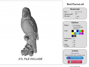 red parrot Modelo 3D