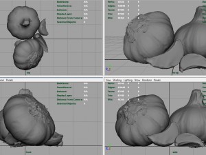 garlic and garlic clove Modèle 3D