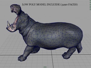 hippopotamus 3D 模型