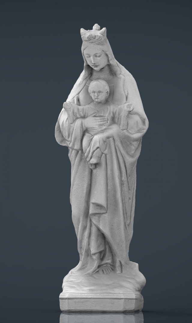 Virgin mary with baby jesus 3D Model .c4d .max .obj .3ds .fbx .stl .blend 