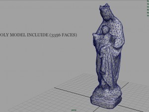 Virgin mary with baby jesus 3D Model