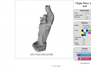 Virgin mary with baby jesus 3D Model