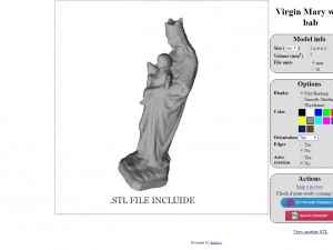 Virgin mary with baby jesus 3D Model