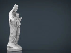 Virgin mary with baby jesus 3D Model