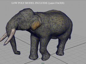 asian elephant mother 3D Model