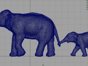 asians elephants mother and babe Modello 3D