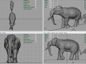 asians elephants mother and babe Modello 3D