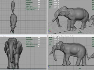азіатські слони мати і дитина 3D Модель