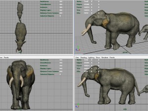 asians elephants mother and babe Modello 3D