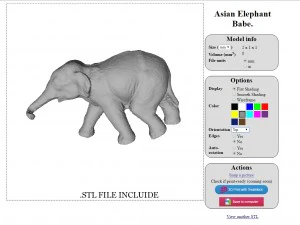 азіатські слони мати і дитина 3D Модель