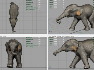asians elephants mother and babe Modello 3D