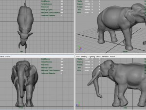 asians elephants mother and babe Modello 3D