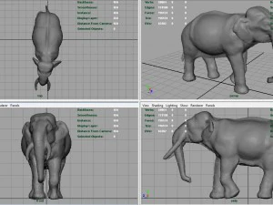азіатські слони мати і дитина 3D Модель
