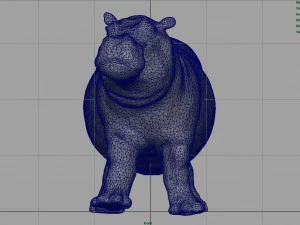 hipopotam z zamkniętymi ustami Model 3D