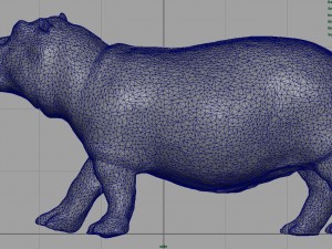 hippopotamus with mouth closed Model 3D
