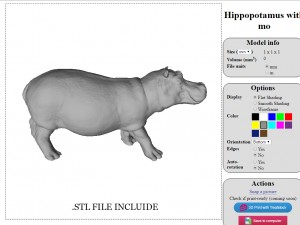 hippopotamus with mouth closed Model 3D