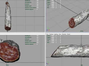 spanish fuet salami Modelo 3D