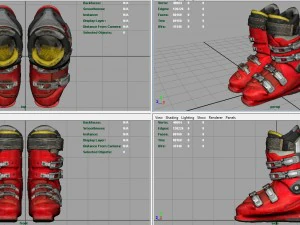 scarponi da sci Modello 3D