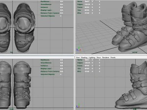 scarponi da sci Modello 3D