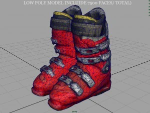 scarponi da sci Modello 3D