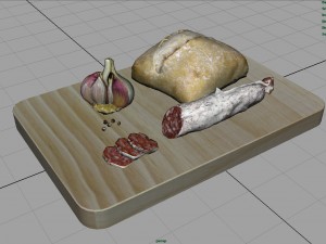 fuet on a wooden board Modelo 3D