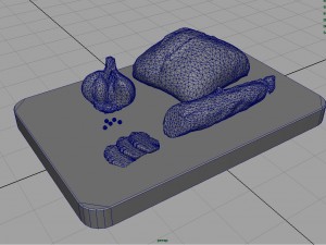 fuet on a wooden board Modelo 3D