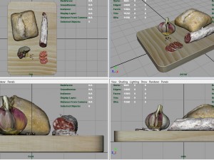 fuet on a wooden board Modelo 3D