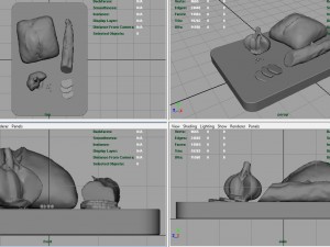 fuet on a wooden board Modelo 3D