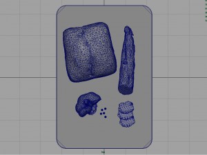 fuet on a wooden board Modelo 3D